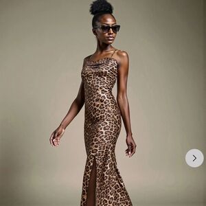 NWOT:  Leopard Print Maxi Dress